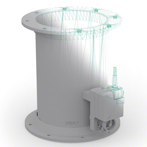 PP Regel-/Absperrklappe mit Flanschen vorgerichtet f&uuml;r Stellmotor, Ausf&uuml;hrung 2 und umlaufender Lippendichtung