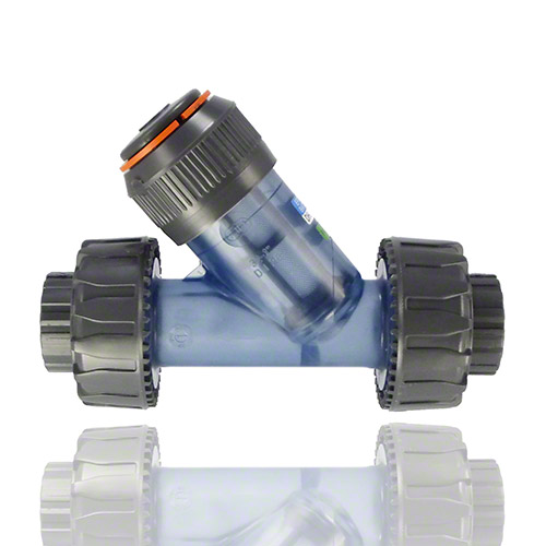 PVC-U Schmutzf&auml;nger transparent, Gewindemuffe, EPDM