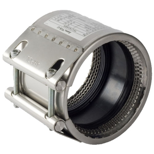 Edelstahl Rohrkupplung Typ FIX-U, Qualit&auml;t A2, EPDM Dichtmanschette