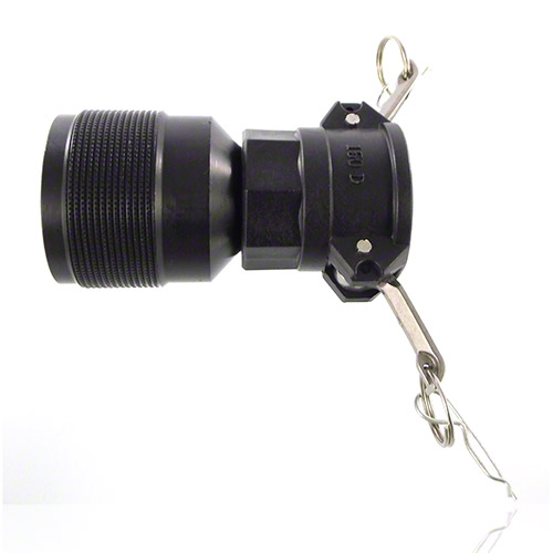 PE Adapter f&uuml;r IBC Container, mit Kamlok Kupplung M-Teil