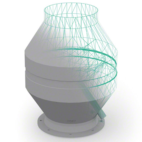 PP-EL-s Deflektorhaube mit Flansch, elektrisch leitf&auml;hig